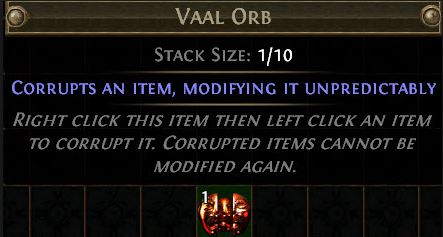 vaal orb for poe credits